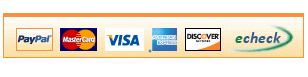 MasterCard, Visa, American Express, Discover, PayPal